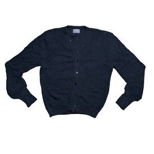 Vintage Pendleton Made In USA Wool Knit Cardigan‎ Sweater XL Navy Blue FLAWED